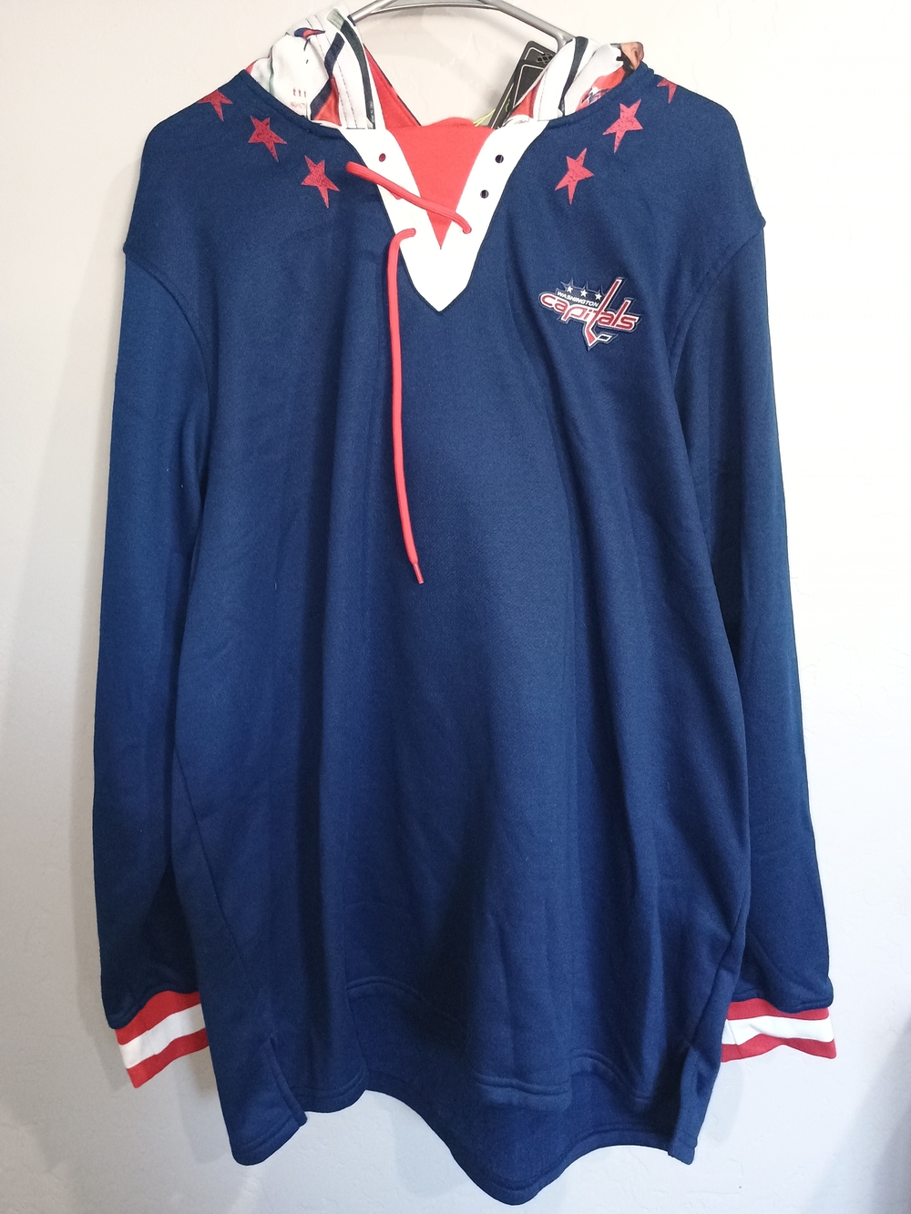 NHL Navy Hoodie Sweater with Red Accents